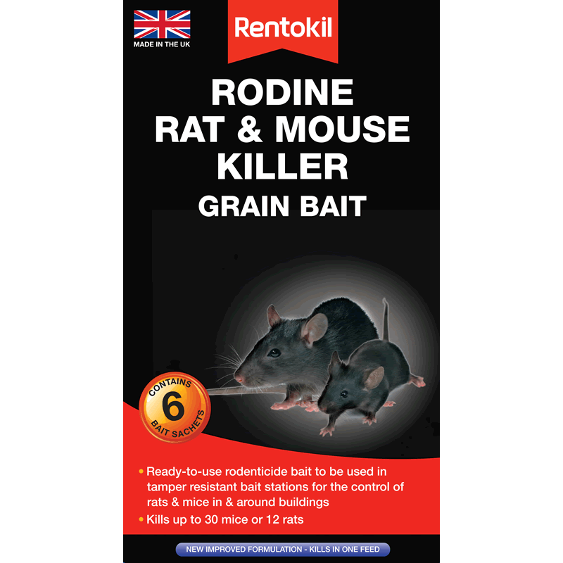 Rentokil Rodine Rat and Mouse Killer Grain Bait Sachets